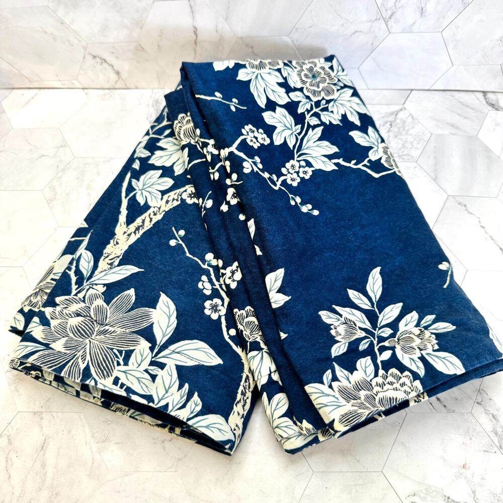 2 Ralph Lauren King Pillow Shams Deauville Blossom Floral Navy Blue HTF READ
